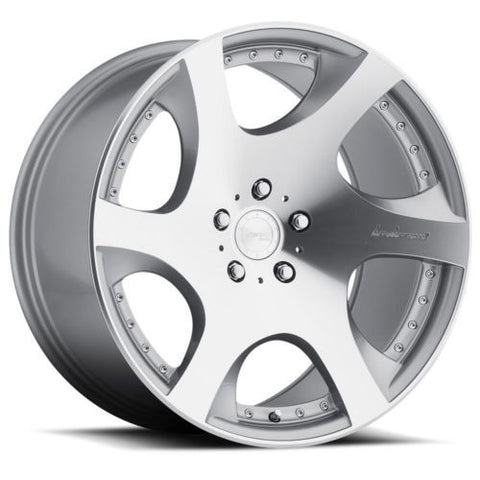 20" Staggered MRR VP3 Wheels Machined Silver w Rivets Rims 5x112 5x4.5 5x120